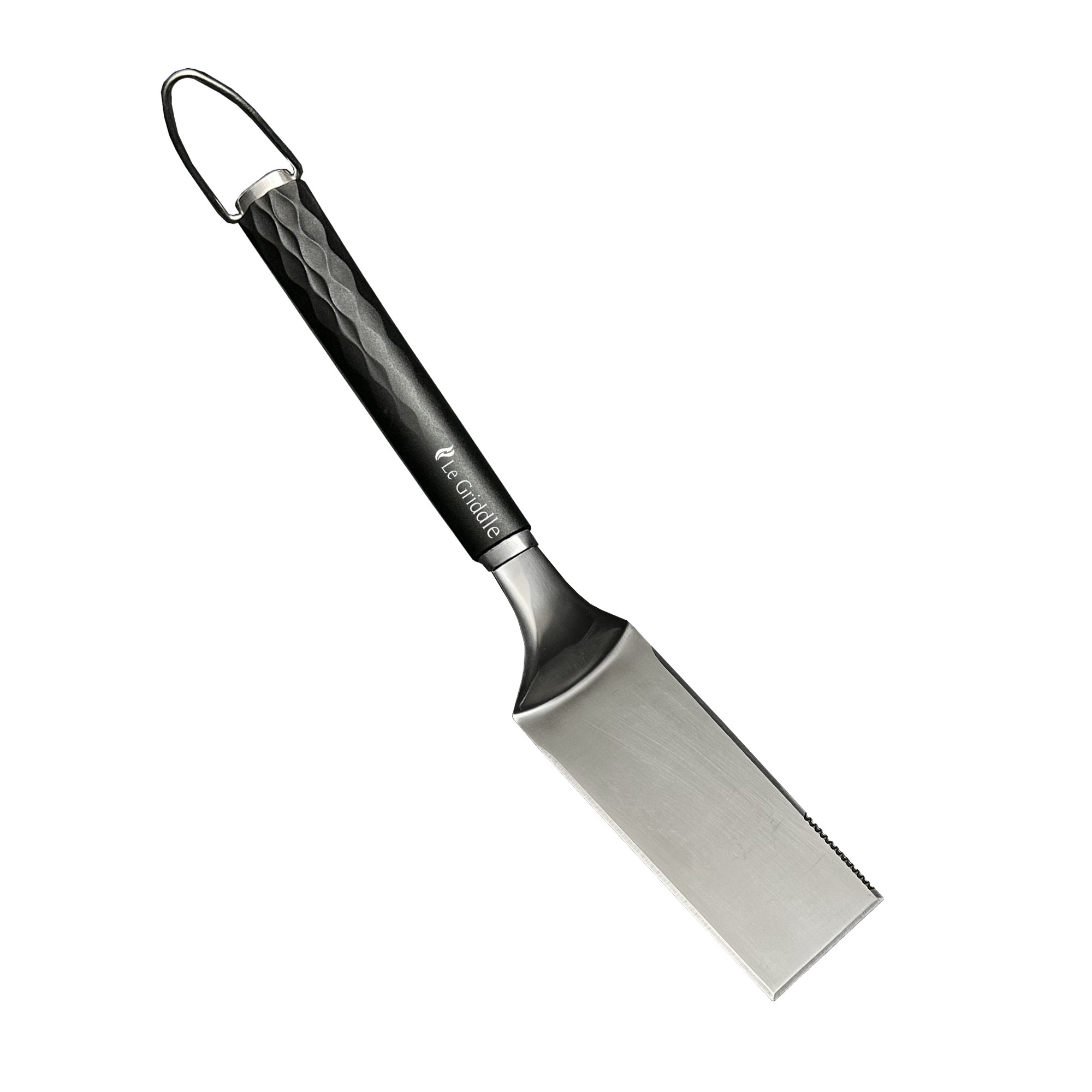 Long spatula by Le Griddle is great for griddling. Flipping burners, pancakes, steaks, chicken or whatever you're griddling, the spatual is the number one griddling tool.