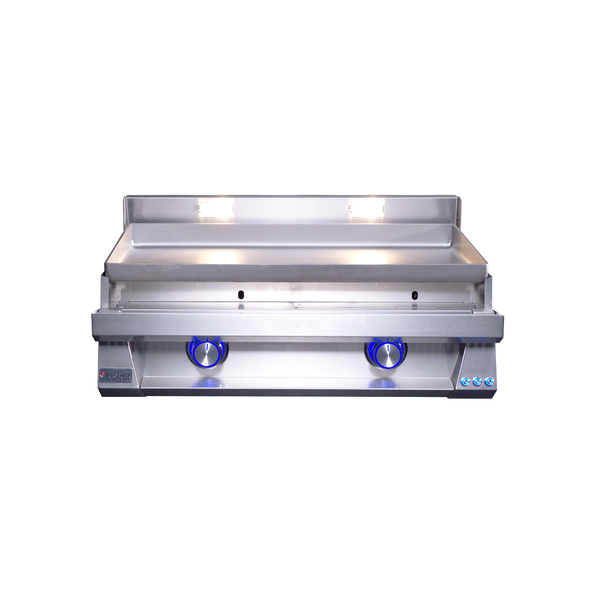 OML75P6 Blue LIghts with Grease Tray Door Open